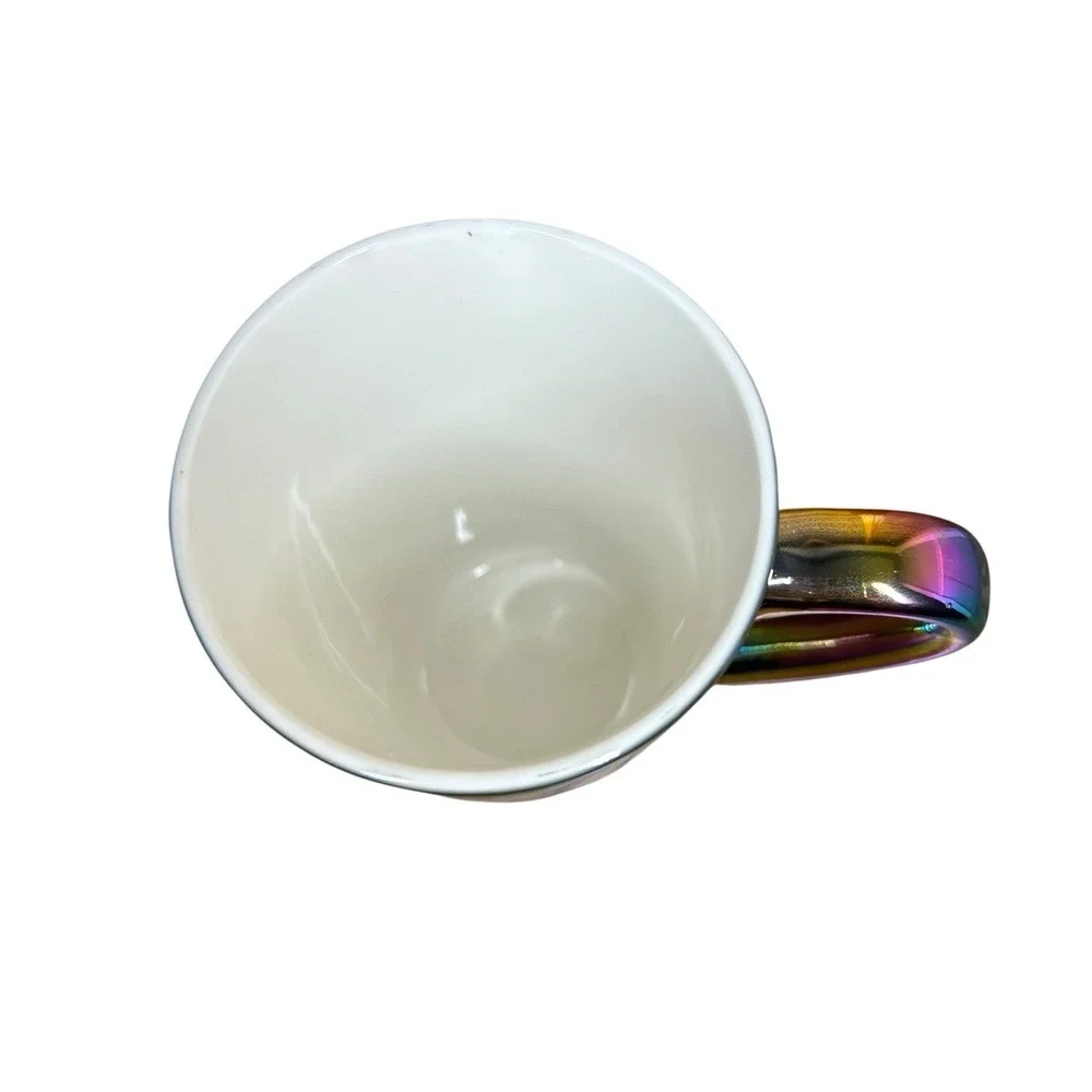 Starbucks Coffee Mug 16oz Rainbow Holographic Iridescent Oil Slick 2022 Holiday